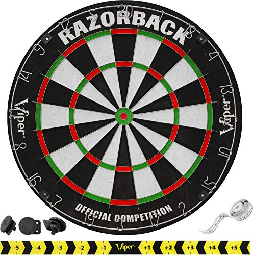 Viper by GLD Products Razorback WDF Accredited, Official Competition Bristle Steel Tip Dartboard Set w/ Staple-Free Razor Thin Spider Wire Self-Healing , Multicolored, One Size, 42-6006