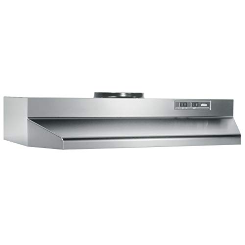 Broan-NuTone 423004 30-inch Under-Cabinet Range Hood with 2-Speed Exhaust Fan and Light, Stainless Steel