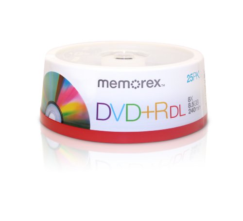 Memorex 8.5GB 8X Double Layer DVD+R 25pk Spindle