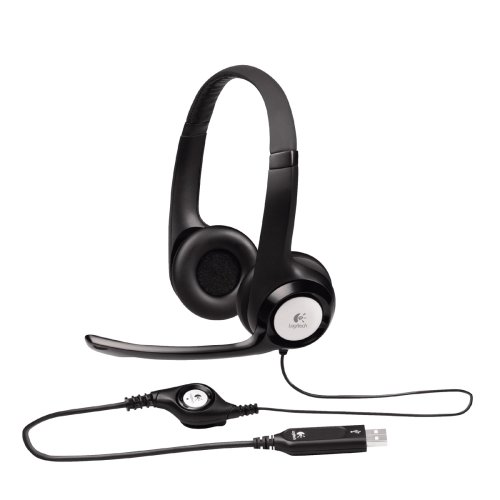 Logitech H390 Wired Headset for PC/Laptop, Stereo Headphones with Noise Cancelling Microphone, USB, In-Line Controls, Works with Chromebook – Black