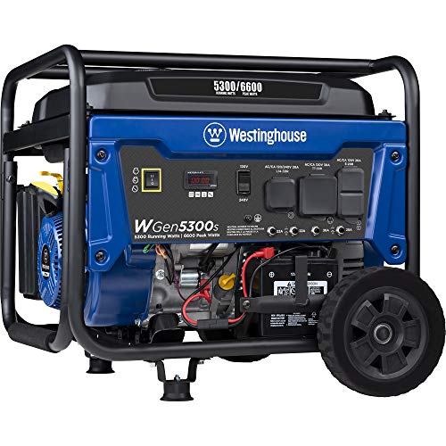 Westinghouse 6600 Peak Watt Home Backup Portable Generator, Electric Start, Transfer Switch Ready 30A Outlet, RV Ready 30A Outlet, CARB Compliant