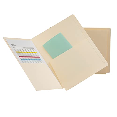 Smead End Tab Folder, Letter, Straight, 2 Pockets, Manila, 25 per Box (24117)