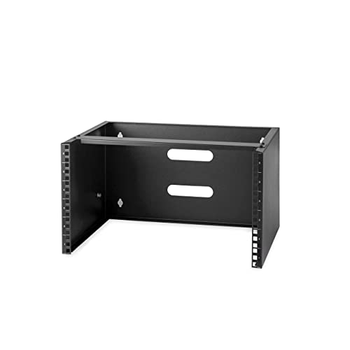 StarTech.com 6U Wall Mount Network Rack – 14 Inch Deep (Low Profile) – 19″ Patch Panel Bracket for Shallow Server and IT Equipment, Network Switches – 44lbs/20kg Weight Capacity, Black (WALLMOUNT6)