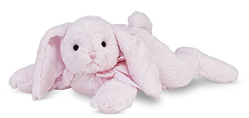 Bearington Baby Cottontail Plush Stuffed Animal Pink Bunny with Rattle, 8 inches