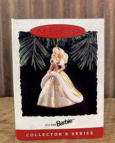 Hallmark Barbie in Gold Christmas Gown Holiday Collector’s Series Keepsake Ornament,Plastic
