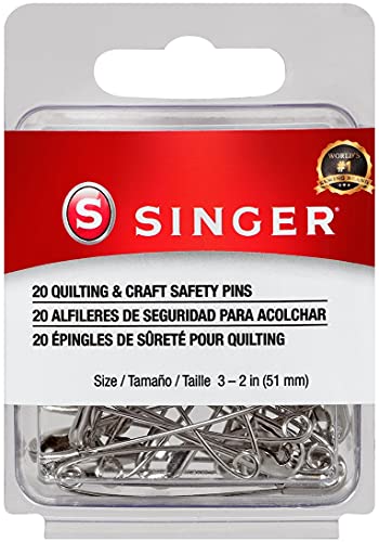 SINGER 00206 Quilting and Craft Safety Pins, Size 3, 20-Count