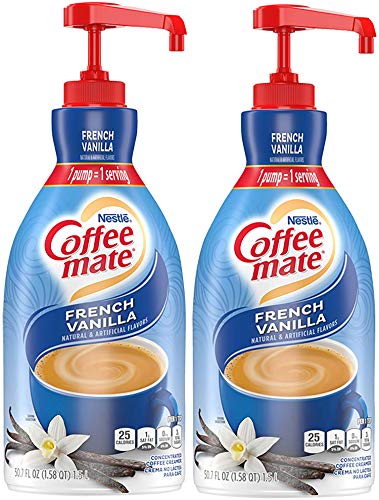 Nestle Coffee mate Coffee Creamer, French Vanilla, Concentrated Liquid Pump Bottle, Non Dairy, No Refrigeration, 50.7 Fl. Oz (Pack of 2)