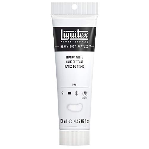 Liquitex Professional Heavy Body Acrylic Paint, 4.65-oz (138ml) Tube, Titanium White