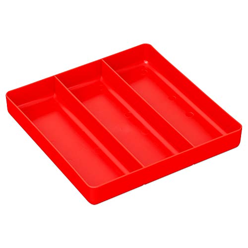 ERNST Tool Garage Organizer Tray, Red, 3-Compartments