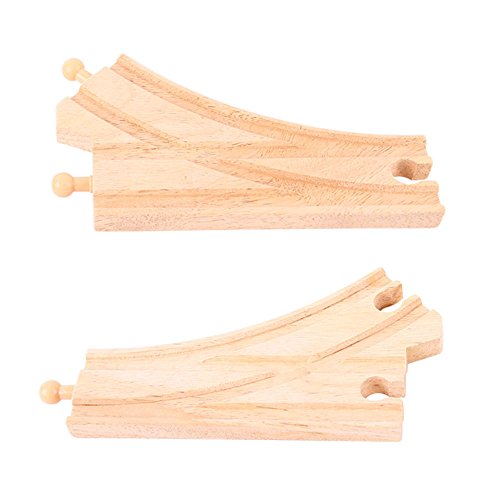 Bigjigs Rail Curved Points (Pack of 2) – Other Major Wooden Rail Brands are Compatible