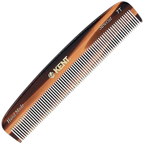 Kent 7T Handmade All Fine Tooth Pocket Comb for Men, Hair Comb Straightener for Everyday Grooming Styling Hair, Mustache and Beard, Use Dry or with Balms, Saw Cut and Hand Polished, Made in England