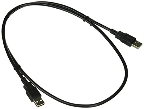 C2G USB Cable, USB Panel Mount, USB 2.0 Cable, USB A to A Cable, 3.28 Feet (1 Meter), Black, Cables to Go 28105