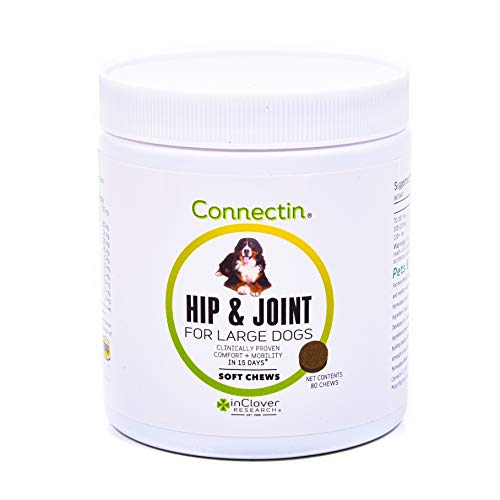 InClover Connectin Hip and Joint Tablet Supplement for Large Dogs. Combines Glucosamine, Chondroitin and Hyaluronic Acid with Herbs for Comfort and Mobility