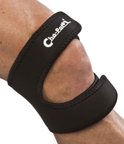 Cho-Pat Dual Action Knee Strap, Provides Full Mobility and Pain Relief for Arthritic, Weakened Knees, Tendonitis, Osgood Schlatter’s, Meniscus Tears, and Chondromalacia, Black, Medium