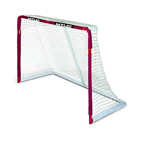 MyLec Hockey Net Goal for Outdoor Sports, Alloy Steel with Nylon Net, Portable Hockey Net, Easy Assembly with Sleeve Netting System, Perfect Hockey Gifts (Red, 32 Pounds)