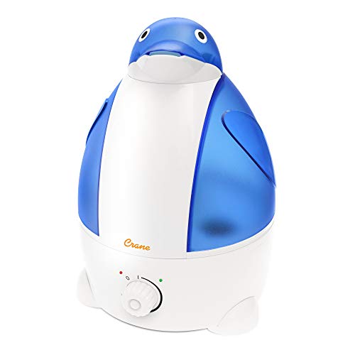 Crane Adorables Ultrasonic Humidifiers for Bedroom and Baby Nursery, 1 Gallon Cool Mist Air Humidifier for Large Room or Kid’s Room, Humidifier Filters Optional, Penguin