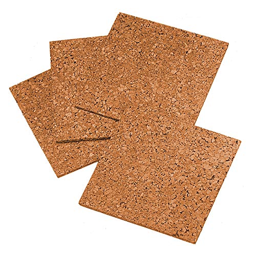 Quartet Cork Tiles, Cork Board, 12″ x 12″, Corkboard, Wall Bulletin Boards, Natural, 4 count (Pack of 1)