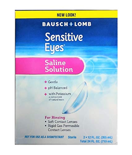 Bausch & Lomb Sensitive Eyes Plus Saline Solution, 24 Fl Oz (Pack of 2)