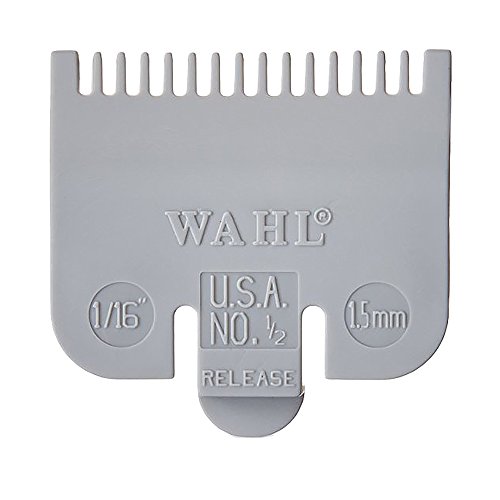 Wahl Professional Color Coded Comb Attachment #3137-101 – Grey #1/2 – 1/16″ (1.5mm) – Great for Professional Stylists and Barbers