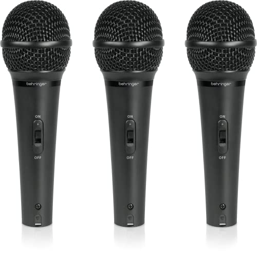 Behringer ULTRAVOICE XM1800S 3 Dynamic Cardioid Vocal and Instrument Microphones (Set of 3) ,Black