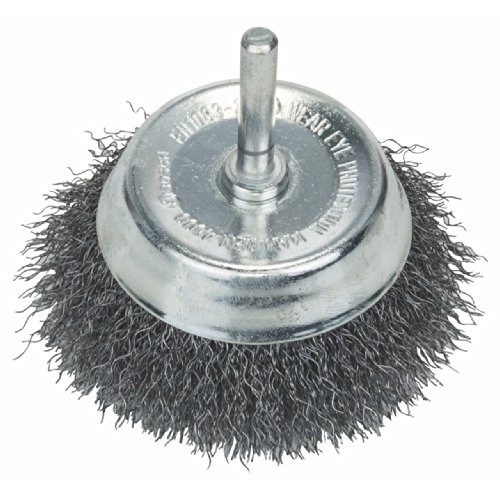 Bosch 1609200271 Shank Crimped Wire Cup Brush Steel, 70mm x 6mm, Silver