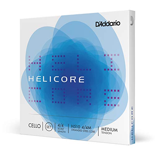 D’Addario H510 Helicore Cello String Set, 4/4 Scale Medium Tension (1 Set)– Stranded Steel Core for Optimum Playability and Clear, Warm Tone – Versatile and Durable – Sealed Pouch Prevents Corrosion
