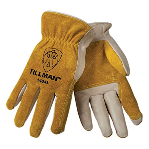 Tillman 1464 Top Grain Cowhide/Split Drivers Gloves – Large (Original Version) (Original Version), Yellow