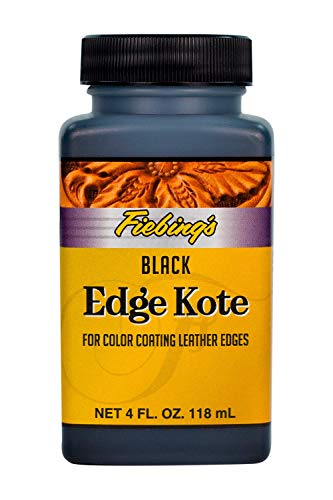 Fiebing’s Edge Kote (4oz) – Black – Flexible, Water Resistant Surface Coating for Smoother Leather Edges, Medium Gloss – for Color Coating and Protecting Edges of Leather Shoes, Crafts and Furniture