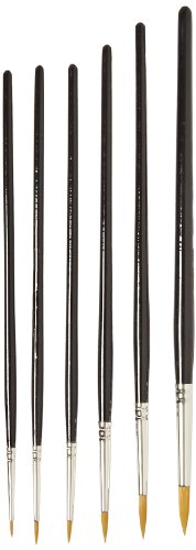 Sax – 462029 True Flow Pointed Watercolor Paint Brushes, Round, Assorted Size, Set of 6