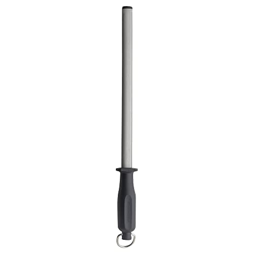 Messermeister 12” Diamond Oval Sharpening Rod – Knife Sharpener – Fast-Cutting 800 Grit Diamond Abrasive – Ergonomic Handle & Non-Marking Tip