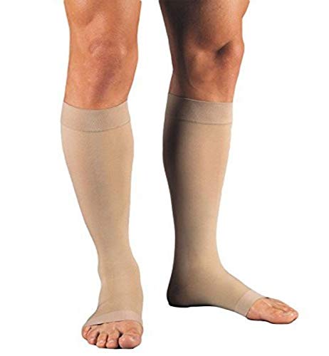 JOBST Relief Knee High 20-30 mmHg Compression Socks, Open Toe, Beige, Large