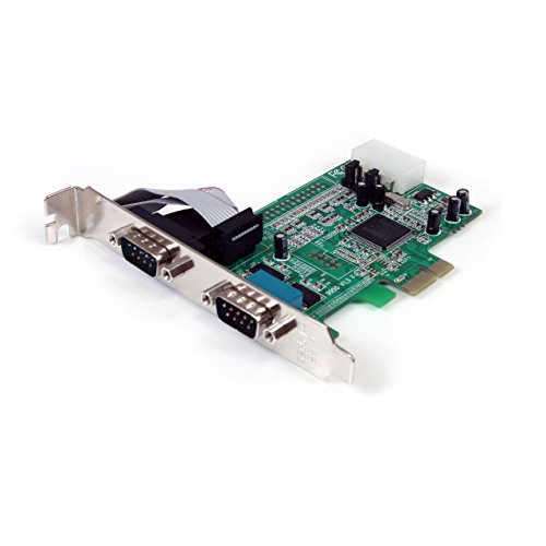 StarTech.com 2-port PCI Express RS232 Serial Adapter Card – PCIe RS232 Serial Host Controller Card – PCIe to Dual Serial DB9 Card – 16550 UART – Expansion Card – Windows & Linux (PEX2S553)
