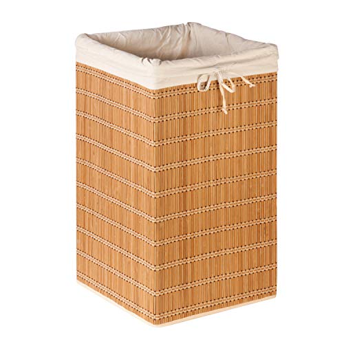Honey-Can-Do Bamboo Wicker Laundry Hamper with Removable Canvas Bag HMP-01620 Natural, 25-Inches Tall