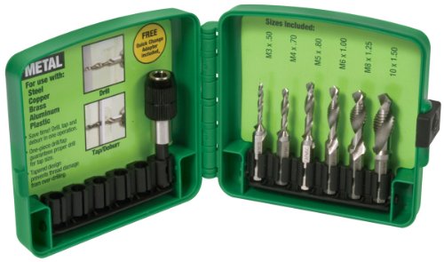 Greenlee DTAPKITM Drill/Tap/Countersink Set, Metric, 6 Pc, M3 – M10