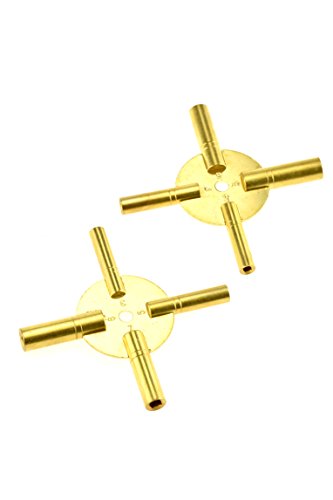 SE Universal 4 Prong Brass Clock Key for Winding Clocks, Odd and Even Numbers (2 PC.) – JT6336-2