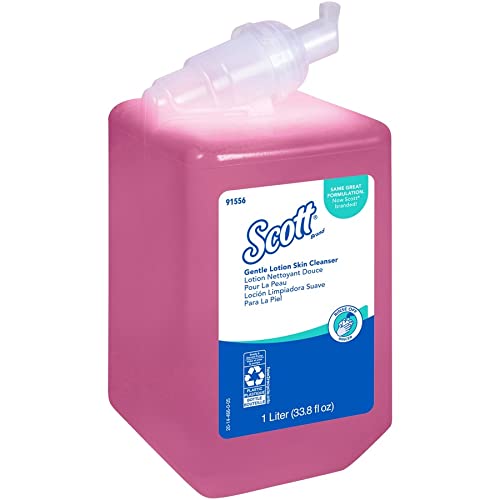 Scott® Gentle Lotion Skin Cleanser (91556), Floral, Pink, 1.0 L Bottles, 6 Bottles / Case