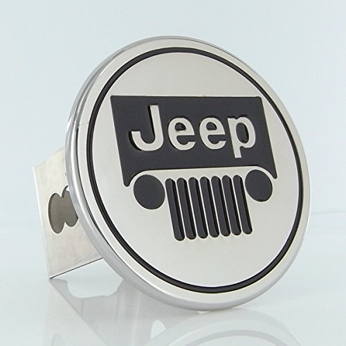 Au-tomotive Gold Jeep Grille Logo Steel Tow Hitch Cover Plug,Silver