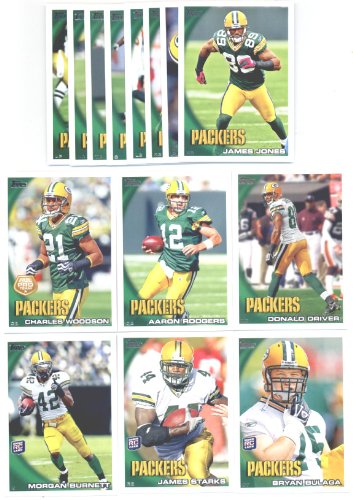 2010 Topps Green Bay Packers Complete Team Set (15 Cards)