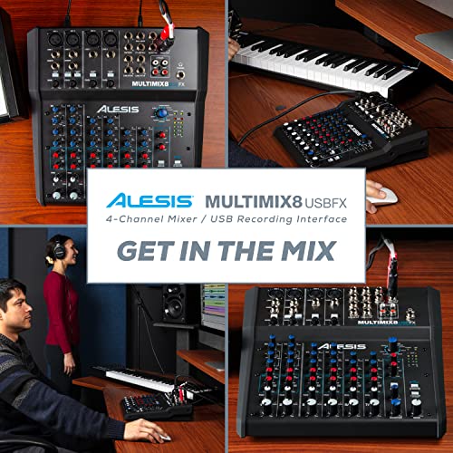 Alesis MultiMix 8 USB FX – 8 Channel Compact Studio Mixer with Built In Effects & USB Audio Interface for Live Sound and Home Studio Recording | The Storepaperoomates Retail Market - Fast Affordable Shopping