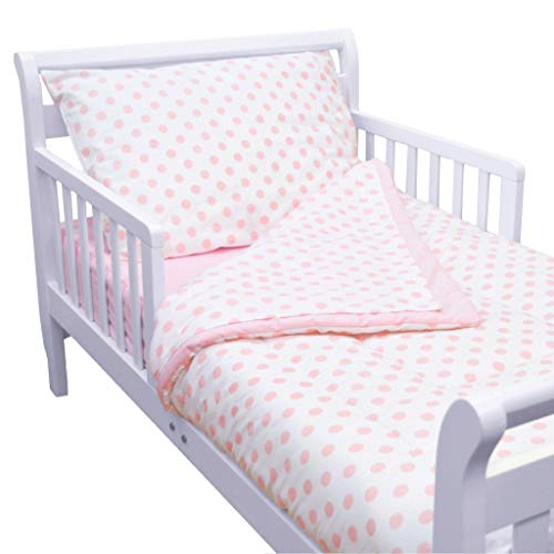American Baby Company 100% Cotton Percale 4-Piece Toddler Bedding Set, Pink, for Girls