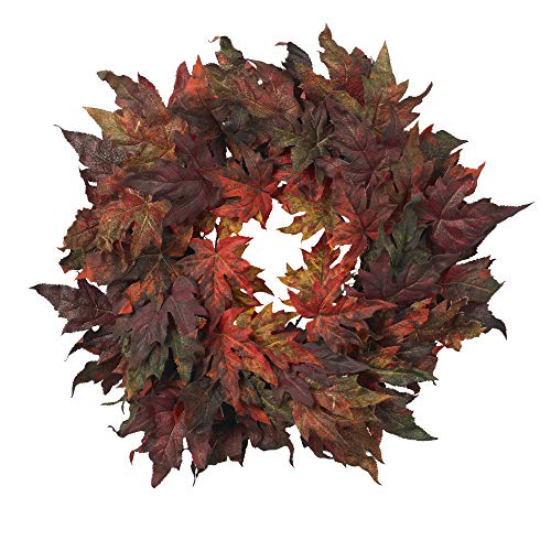 Nearly Natural 4908 Maple Leaf Wreath, 30-Inch, Autumn