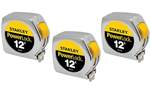 Stanley Hand Tools 33-312 3/4″ X 12′ PowerLock Professional Tape Measure (3 Pack)