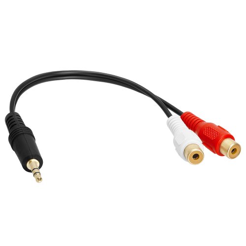 Cmple – 3.5mm Mini Plug to 2 RCA Jack Gold Plated Y Adapter, 3.5mm Male to 2 RCA Female Jack Stereo Audio Cable, 3.5mm S