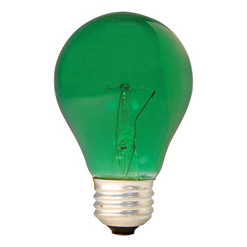 General Electric Incandescent Party Light Bulb, A19 Light Bulb, 25-Watts, Green Light Bulb, Medium Base, 1-Pack, Party Lights