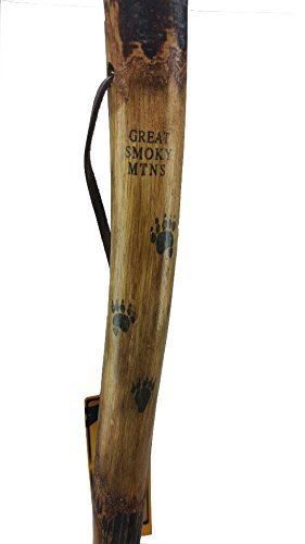 Wooden Walking Pole Natural Hardwood Hiking Stick with Strap, 54-inch
