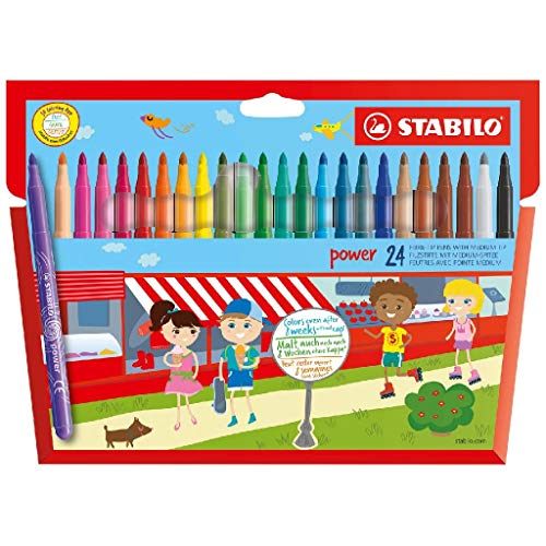 Stabilo 015187 Power Wallet Coloring Pens , Set of 24 , Multicolored