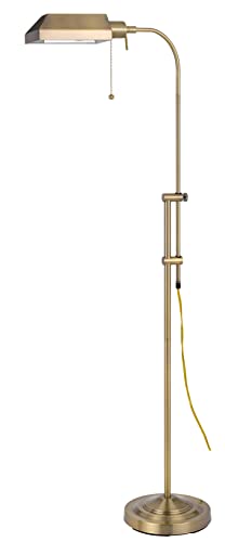Cal Lighting BO-117FL-AB Floor Lamp Pharmacy Collection with Adjust Pole, 62 inches, Antique Brass Finish