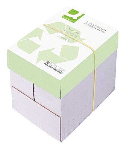 Q Connect 100% Recycled Multifunctional A4 80 gsm Copier Paper – 5 x Reams of 500 Sheets Per Box,White