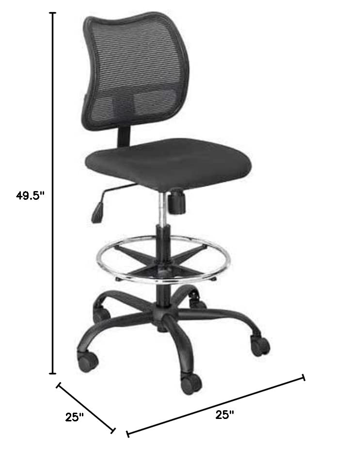 Safco Products Vue Mesh Extended-Height Chair 3395BL, Ergonomic, Breathable Mesh Back, Black, mid-Back | The Storepaperoomates Retail Market - Fast Affordable Shopping