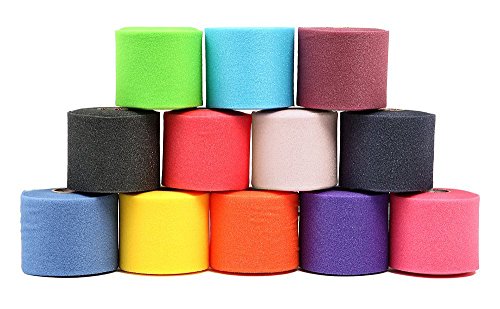 Mueller Underwrap – PreWrap for Athletic Tape/Taping/Head/Hair Bands – Rainbow Assorted Colors – 12/PACK